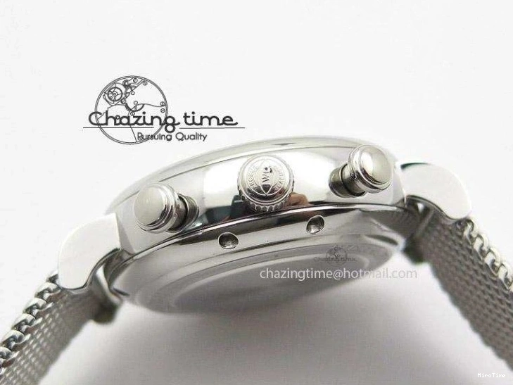 MIROTIME 0417 Portofino Chrono SS Black Dial on SS Mesh Bracelet A StreetReady 7399